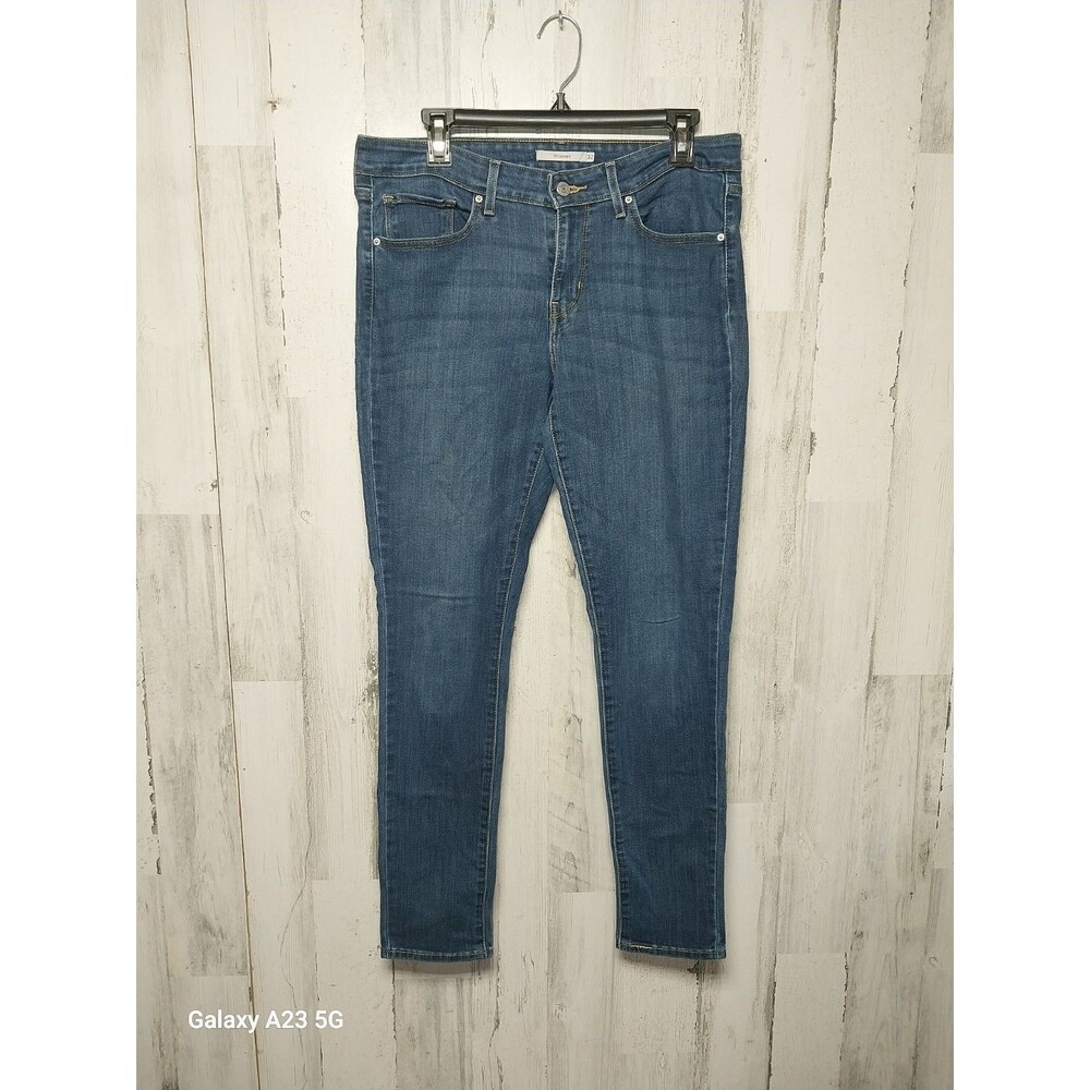 Levi's 711 Skinny Jeans Womens Size 32 Mid Rise Denim Stretch Medium Wash Blue